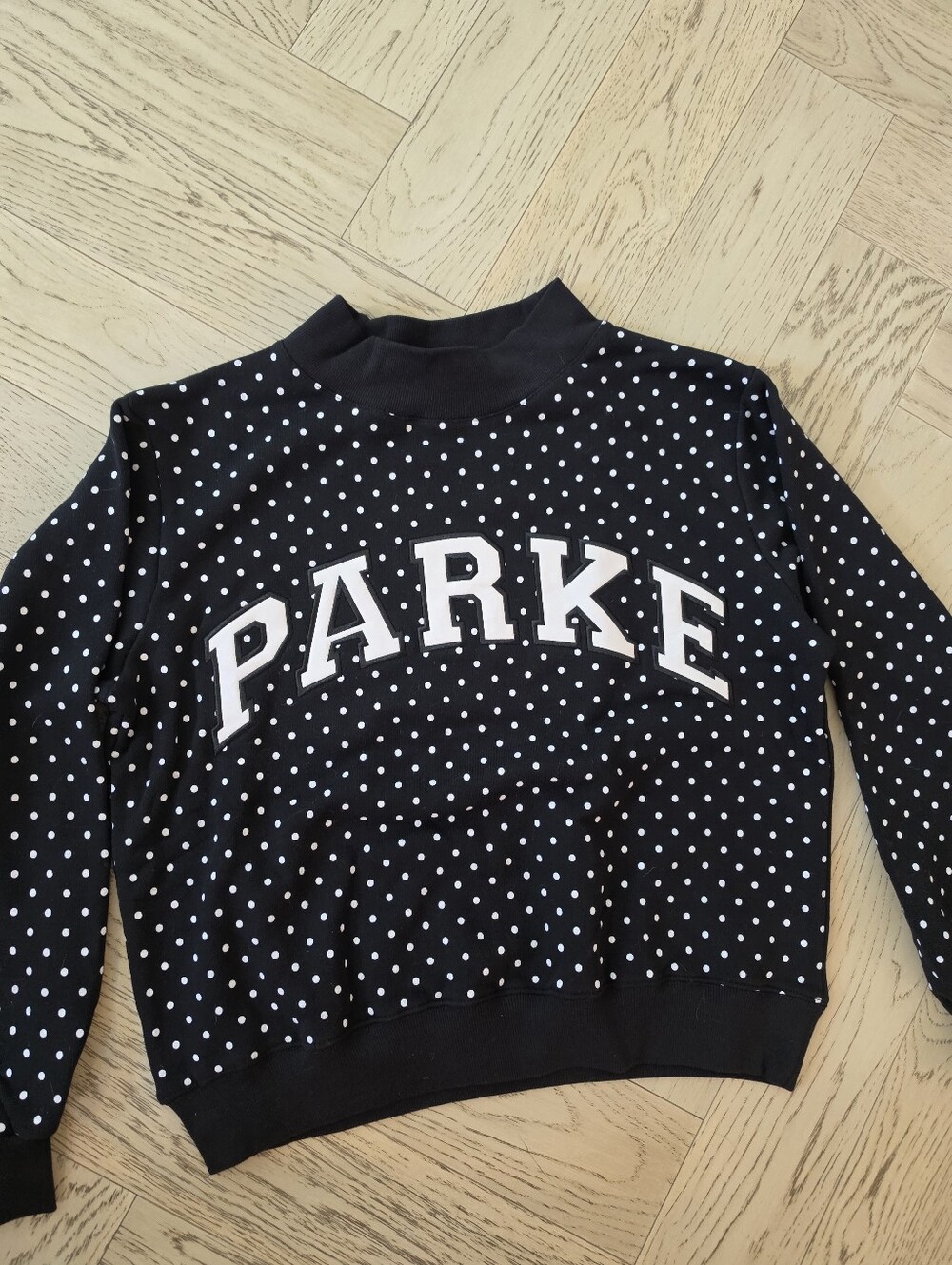 Parke Black W/white Polka Dot Heritage Mockneck S/M sold out Nwt